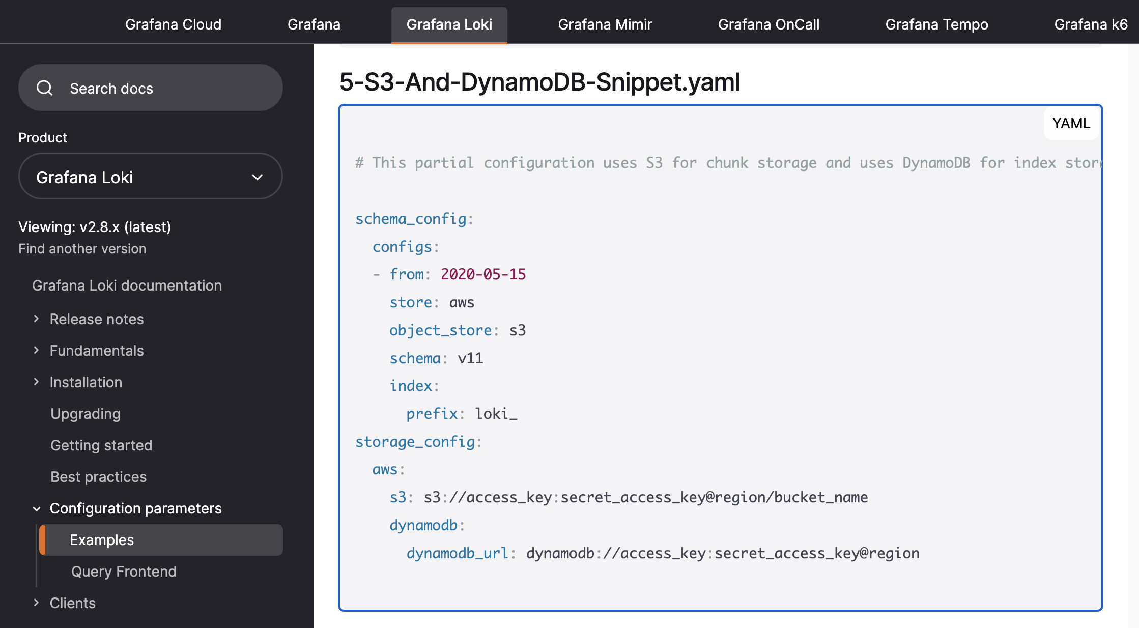 <a href="https://grafana.com/docs/loki/latest/configuration/examples/">https://grafana.com/docs/loki/latest/configuration/examples/</a>